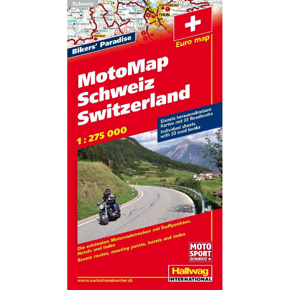 Motorcykelkarta Schweiz Hallwag